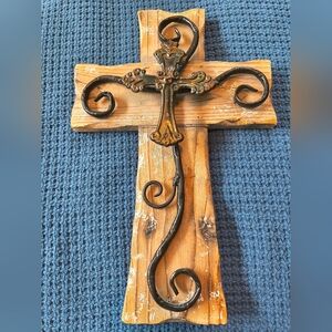 Wooden & Metal Wall Holy Cross/ Religion, Christianity/ Decorative